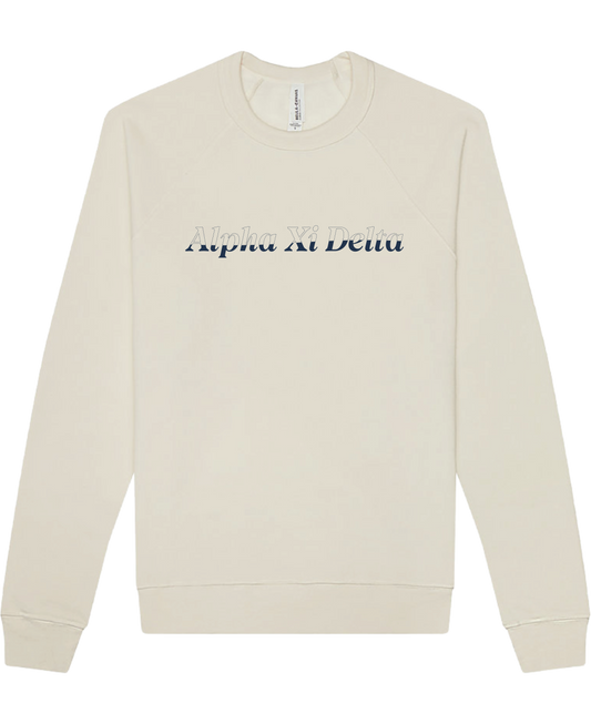 Alpha Xi Delta Stitched Outline Crewnecks