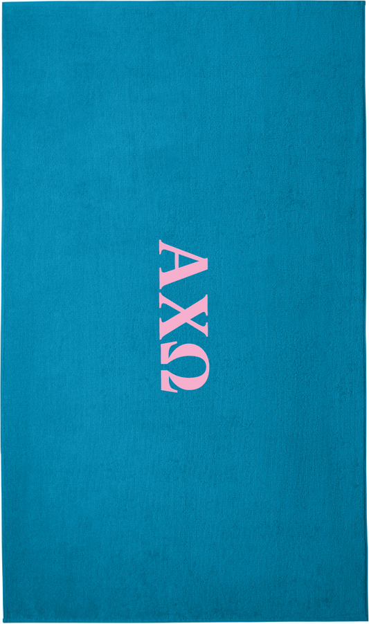 Alpha Chi Omega Lettered Beach Towels