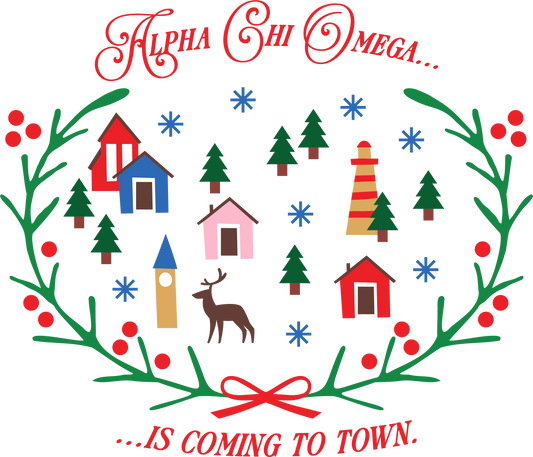 Alpha Chi Omega Christmas Village Crewneck
