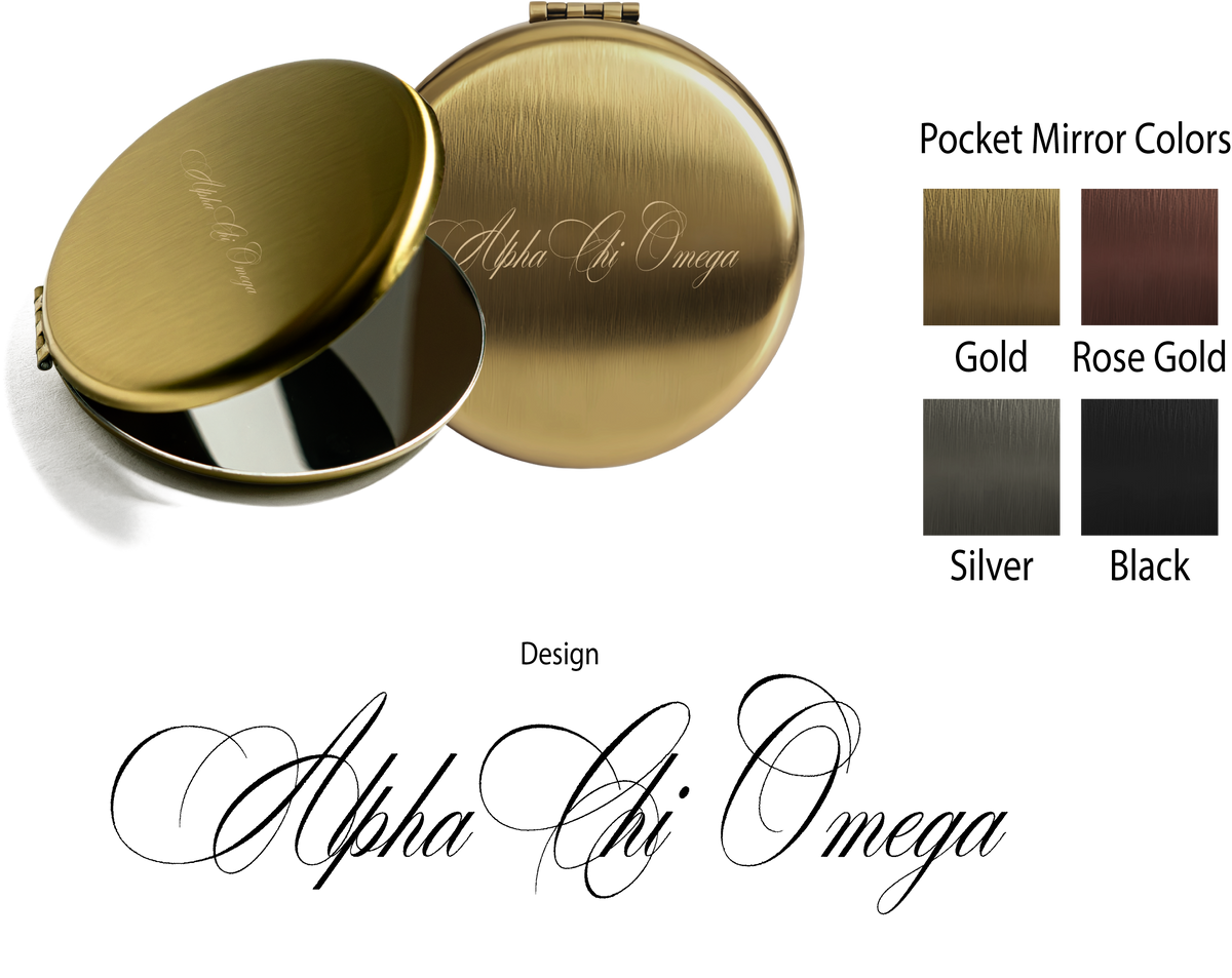 Alpha Chi Omega Script Pocket Mirrors