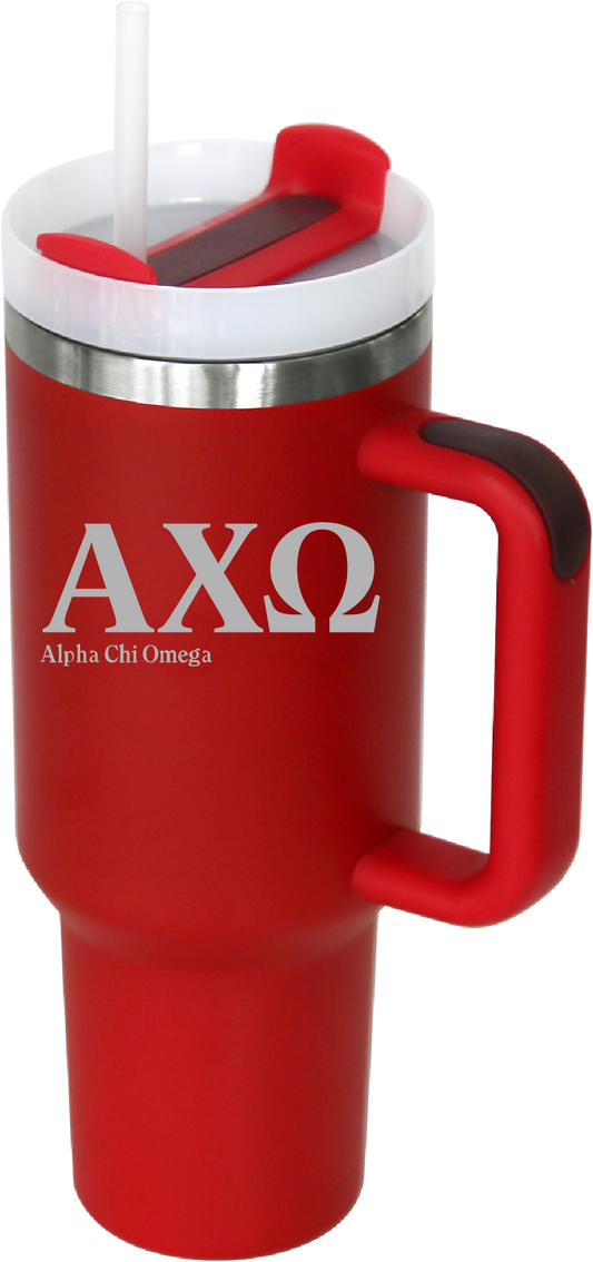Alpha Chi Omega Lettered 40oz Tumblers