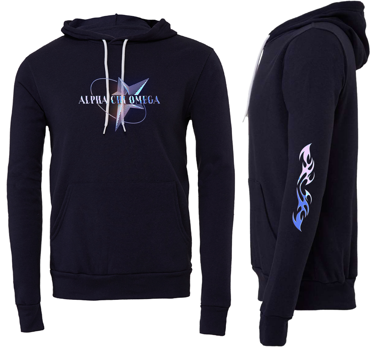 Alpha Chi Omega Pink Chrome Graphic Hoodie