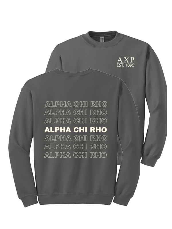 Alpha Chi Rho Repeating Name Crewneck Sweatshirts