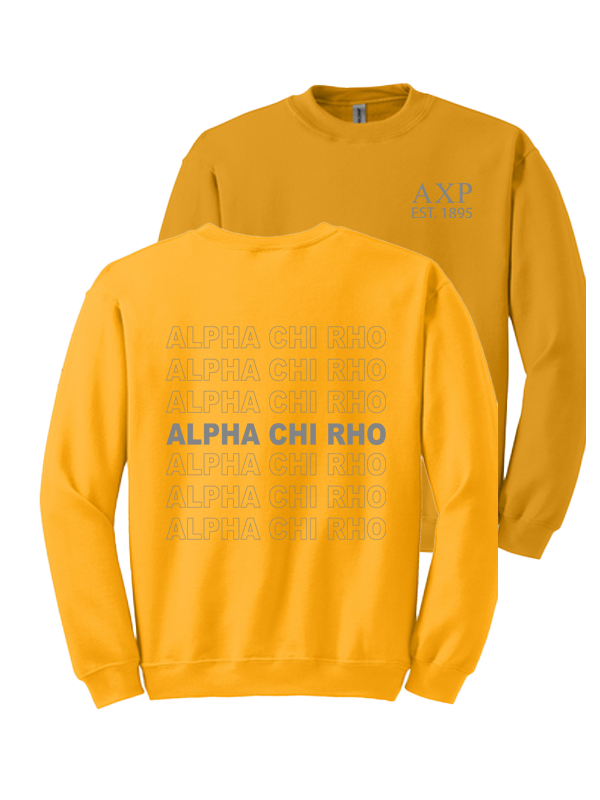 Alpha Chi Rho Repeating Name Crewneck Sweatshirts