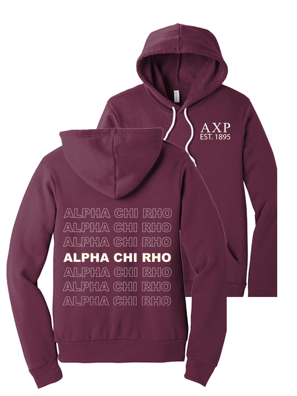 Alpha Chi Rho Repeating Name Hooded Sweatshirts