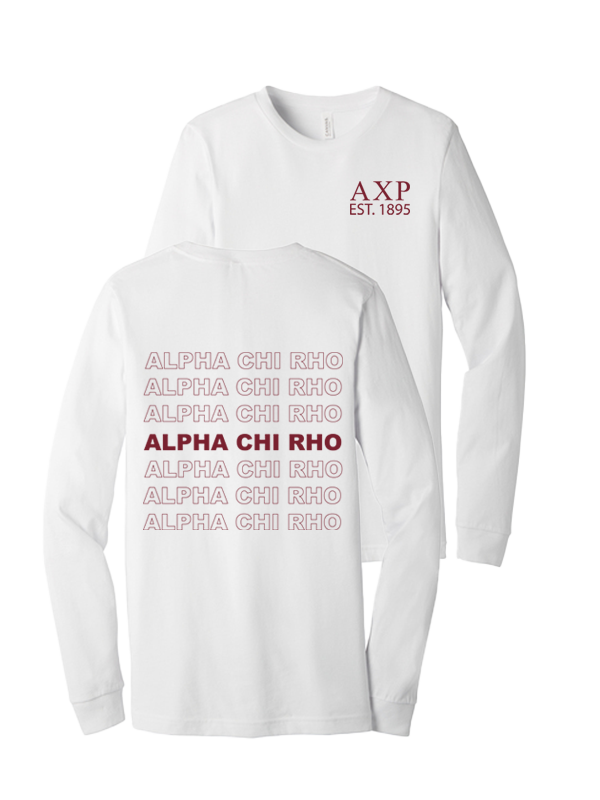 Alpha Chi Rho Repeating Name Long Sleeve T-Shirts