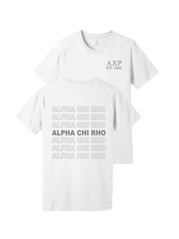 Alpha Chi Rho Repeating Name Short Sleeve T-Shirts