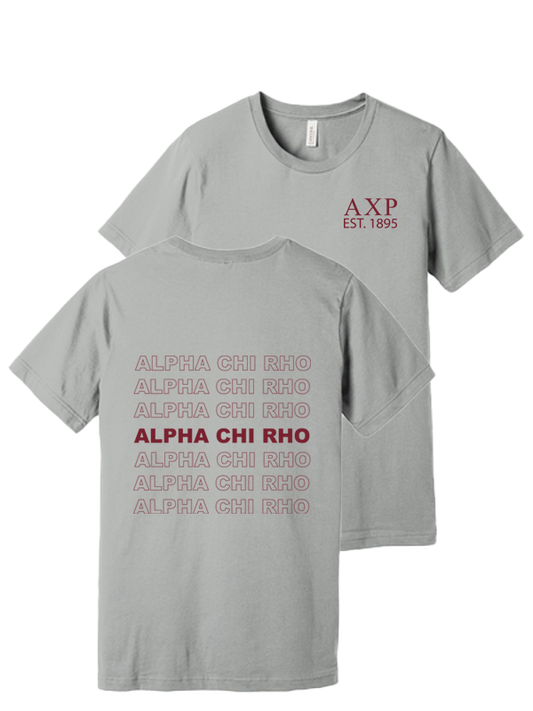 Alpha Chi Rho Repeating Name Short Sleeve T-Shirts
