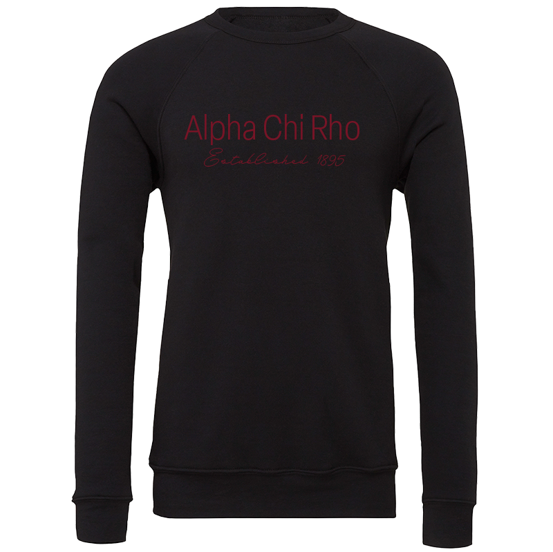 Alpha Chi Rho Embroidered Printed Name Crewneck Sweatshirts