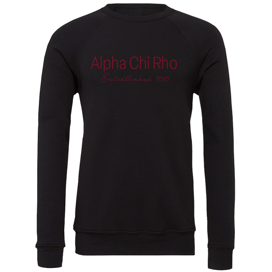 Alpha Chi Rho Embroidered Printed Name Crewneck Sweatshirts