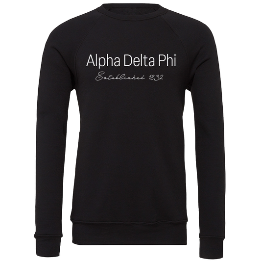 Alpha Delta Phi Embroidered Printed Name Crewneck Sweatshirts