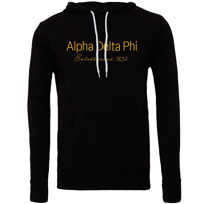 Alpha Delta Phi Embroidered Printed Name Hooded Sweatshirts