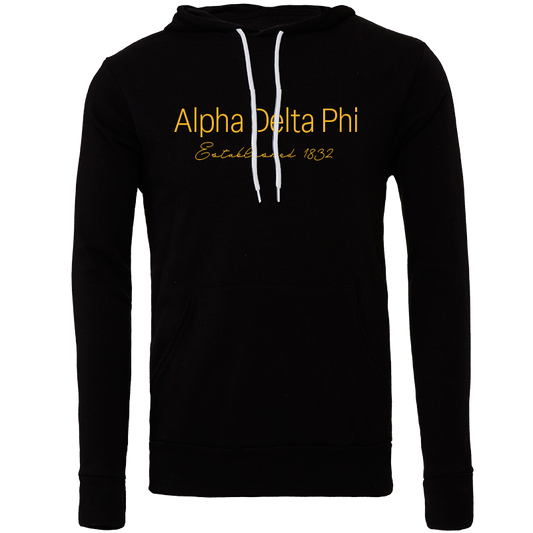 Alpha Delta Phi Embroidered Printed Name Hooded Sweatshirts