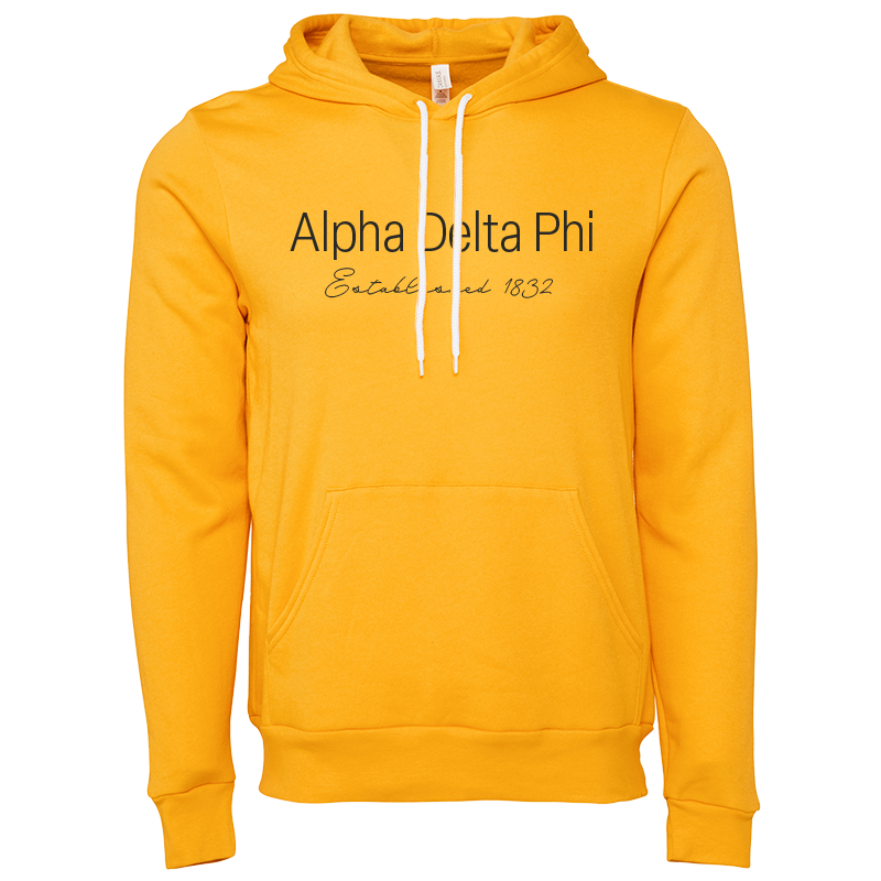 Alpha Delta Phi Embroidered Printed Name Hooded Sweatshirts
