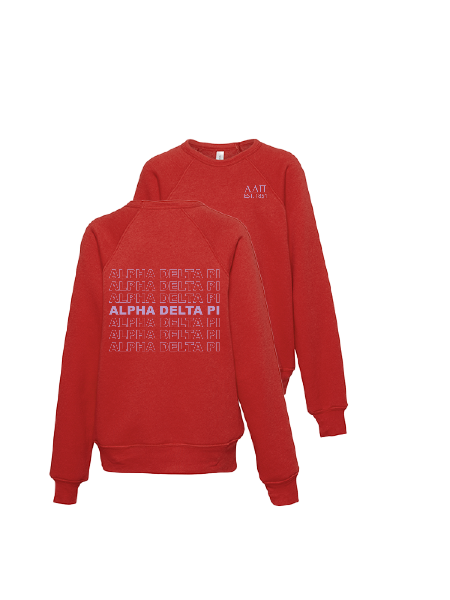 Alpha Delta Pi Repeating Name Crewneck Sweatshirts