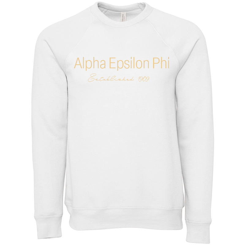 Alpha Epsilon Phi Embroidered Printed Name Crewneck Sweatshirts