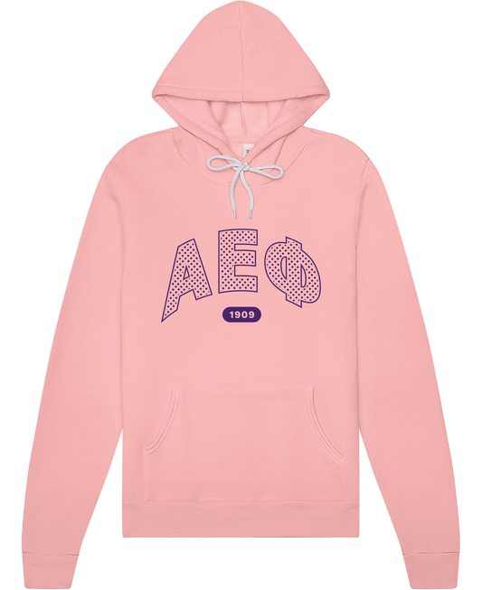 Alpha Epsilon Phi polka dot hoodie in pink