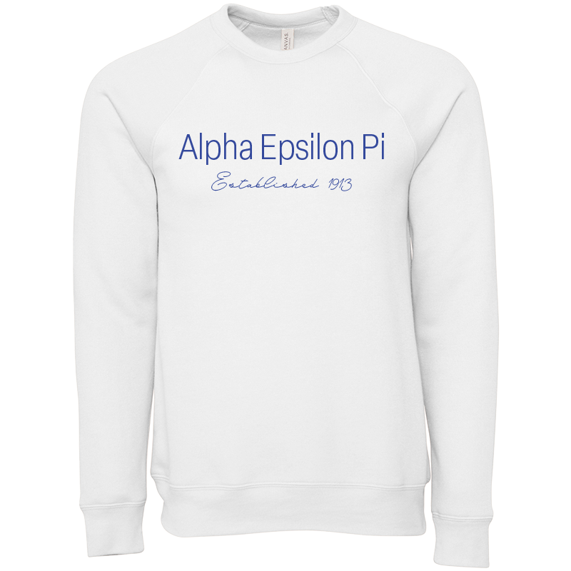 Alpha Epsilon Pi Embroidered Printed Name Crewneck Sweatshirts