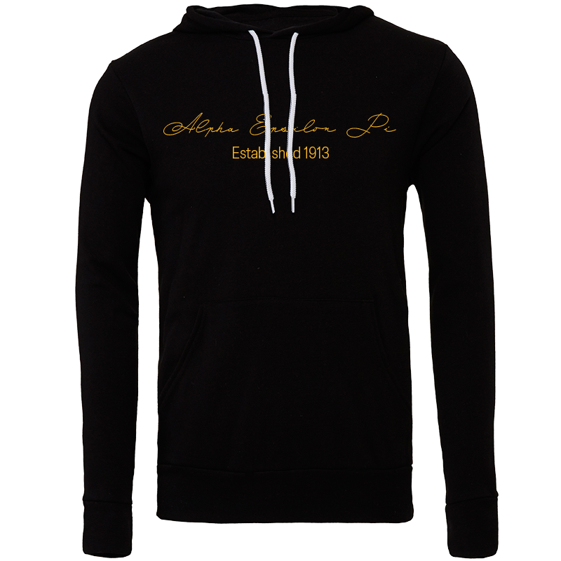 Alpha Epsilon Pi Embroidered Scripted Name Hooded Sweatshirts