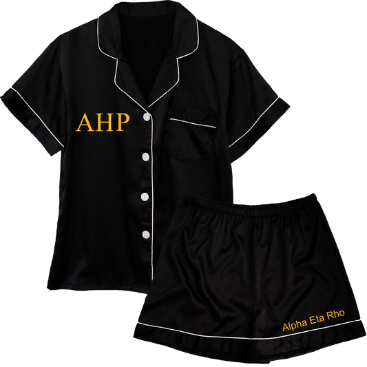 Alpha Eta Rho Embroidered Ladies' Pajama Sets
