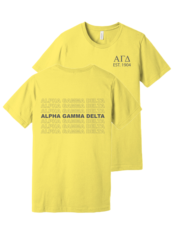 Alpha Gamma Delta Repeating Name Short Sleeve T-Shirts