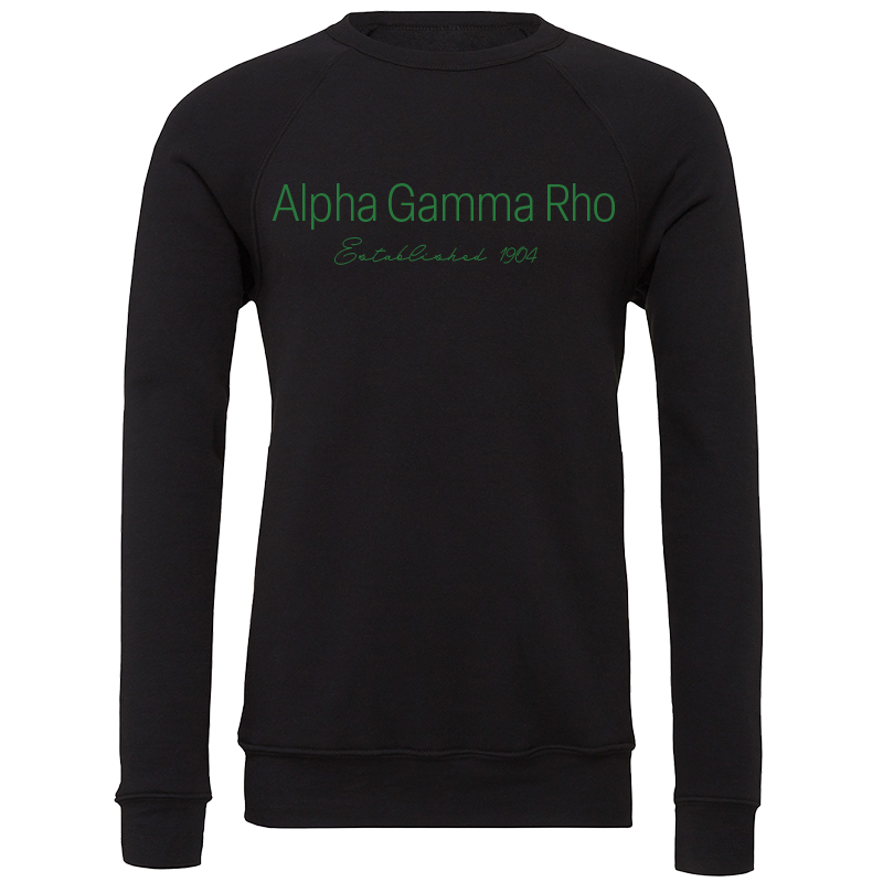 Alpha Gamma Rho Embroidered Printed Name Crewneck Sweatshirts