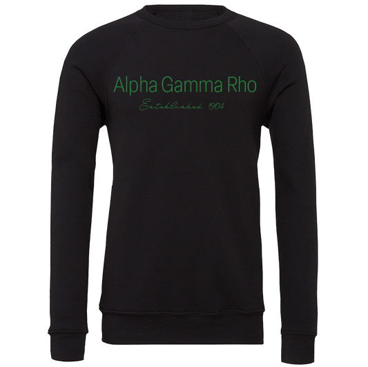 Alpha Gamma Rho Embroidered Printed Name Crewneck Sweatshirts
