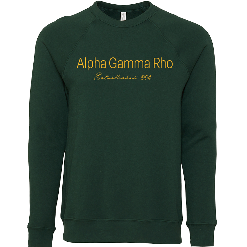 Alpha Gamma Rho Embroidered Printed Name Crewneck Sweatshirts