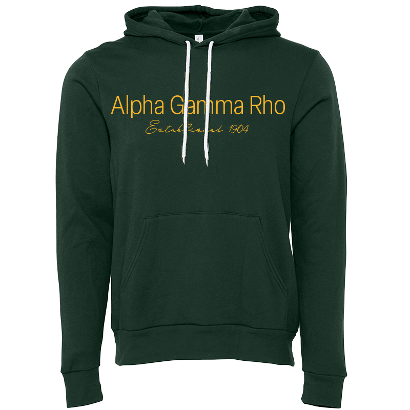 Alpha Gamma Rho Embroidered Printed Name Hooded Sweatshirts