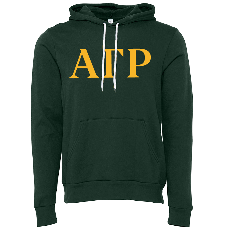 Alpha Gamma Rho Lettered Hooded Sweatshirts