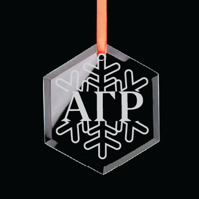 Alpha Gamma Rho Hexagon Single-Snowflake Ornament