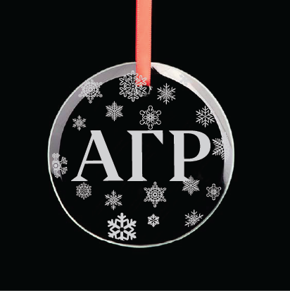 Alpha Gamma Rho Round Multi-Snowflake Ornament
