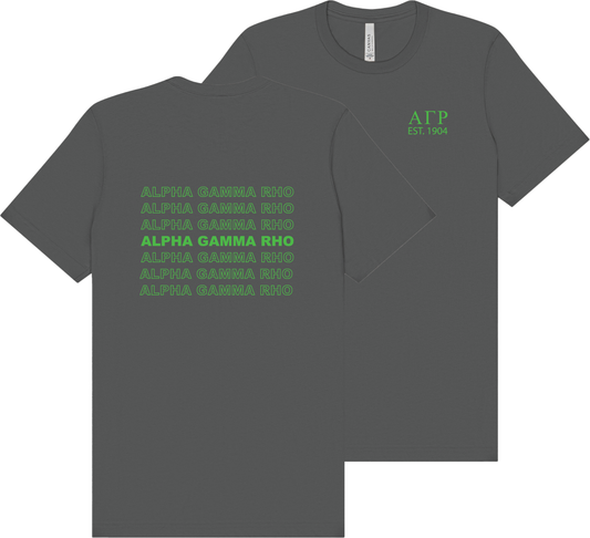 Alpha Gamma Rho Repeating Name Short Sleeve T-Shirts