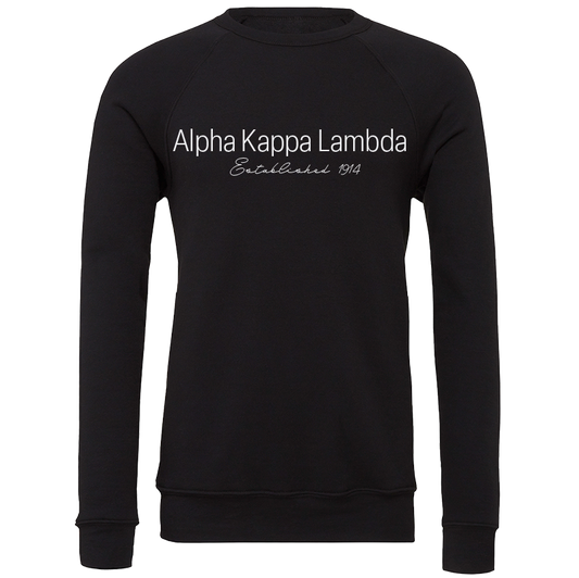 Alpha Kappa Lambda Embroidered Printed Name Crewneck Sweatshirts