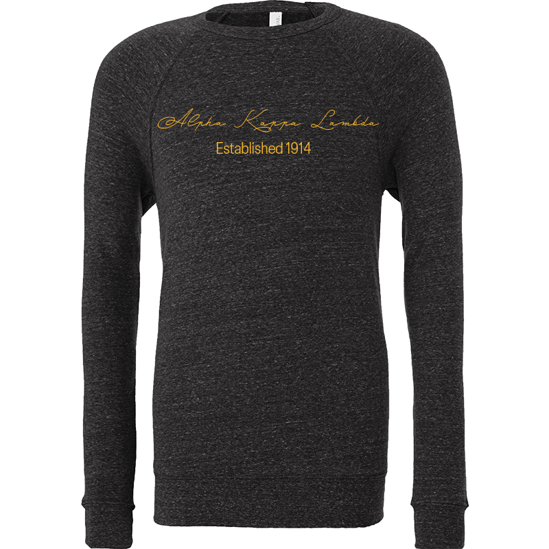 Alpha Kappa Lambda Embroidered Scripted Name Crewneck Sweatshirts