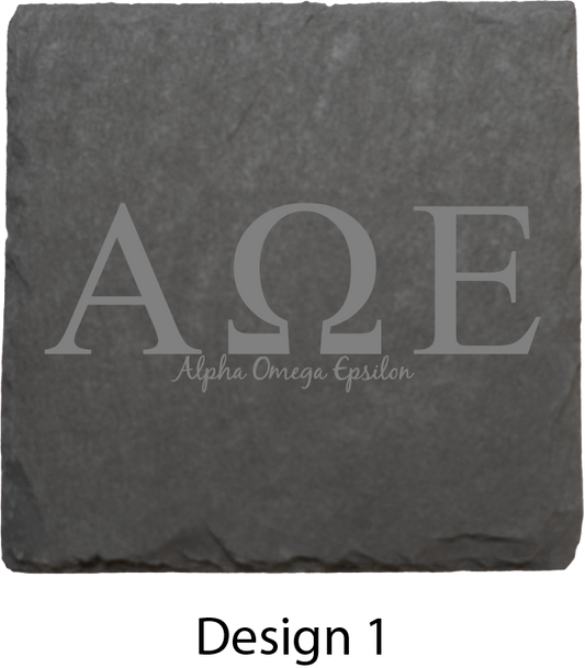 Alpha Omega Epsilon Stone Coasters - 4-Pack