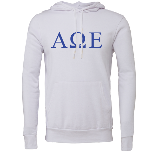 Alpha Omega Epsilon Lettered Hooded Sweatshirts