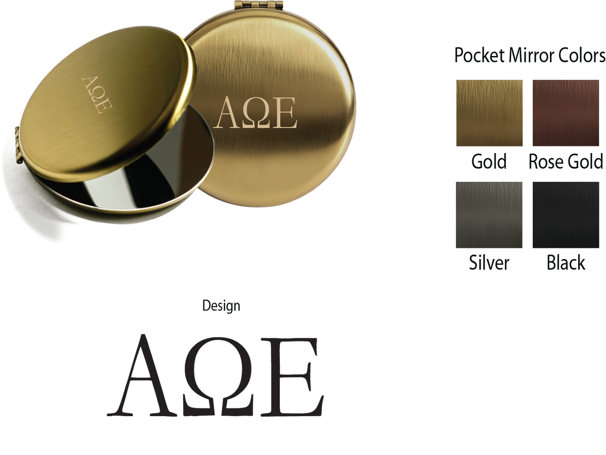 Alpha Omega Epsilon Lettered Pocket Mirrors