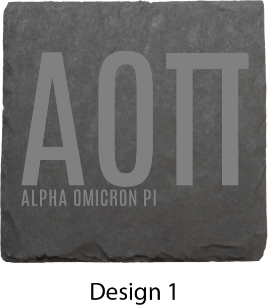 Alpha Omicron Pi Stone Coasters - 4-Pack