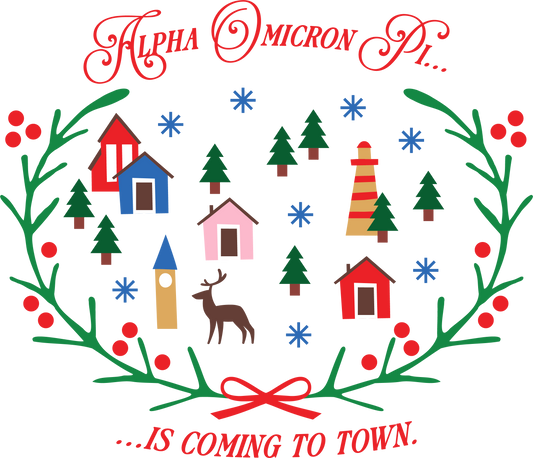 Alpha Omicron Pi Christmas Village Crewneck