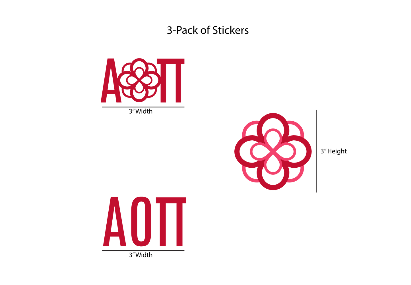 Alpha Omicron Pi Permanent Stickers