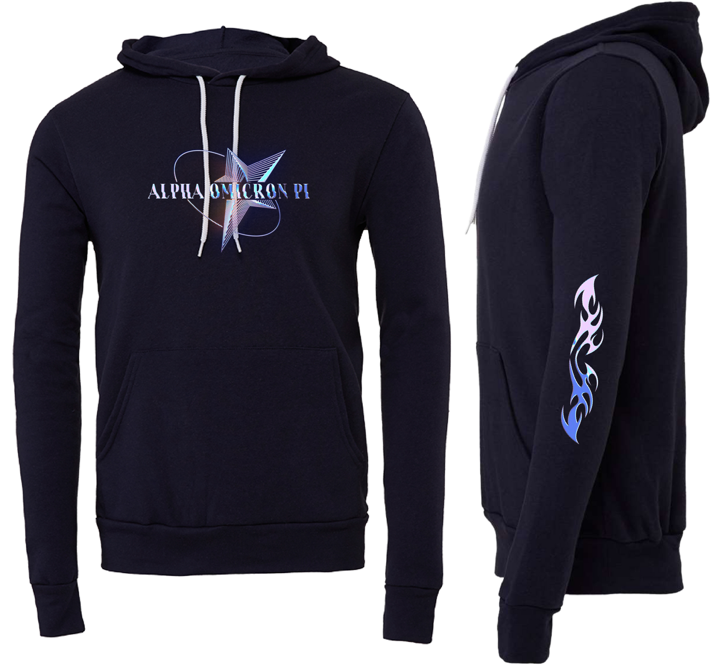 Alpha Omicron Pi Pink Chrome Graphic Hoodie