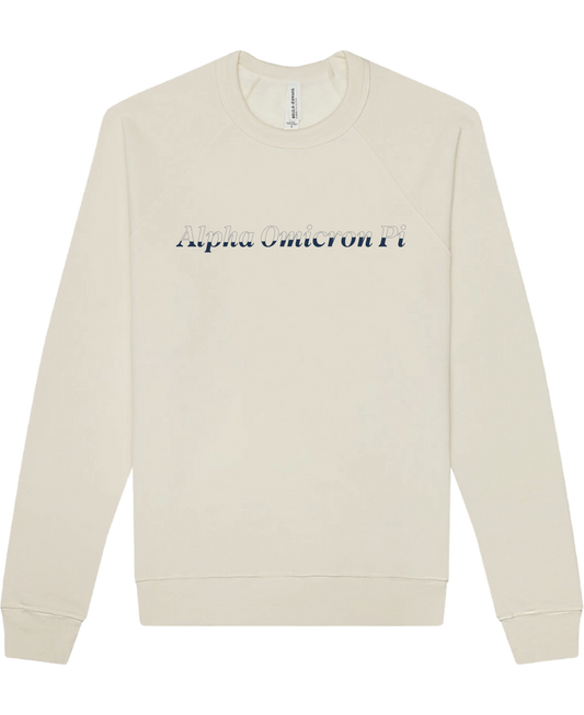 Alpha Omicron Pi Stitched Outline Crewnecks