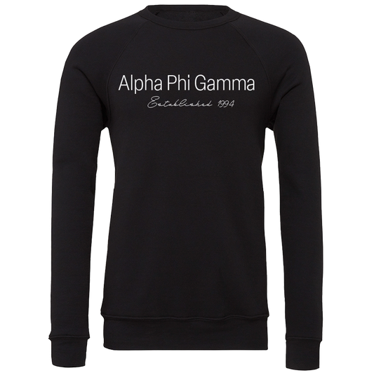 Alpha Phi Gamma Embroidered Printed Name Crewneck Sweatshirts