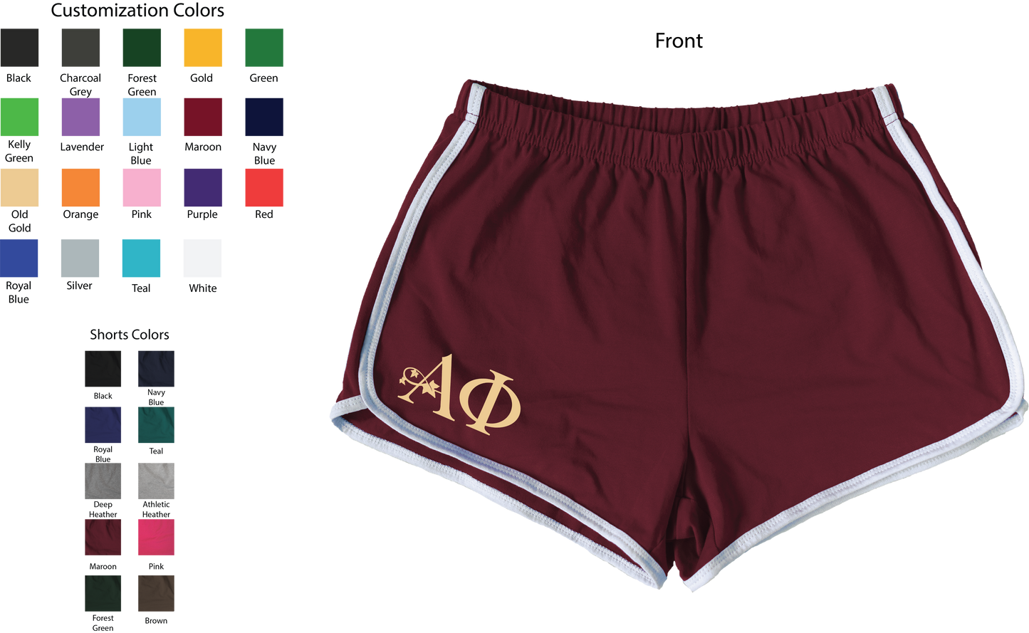 Alpha Phi Lettered Women's Shorts