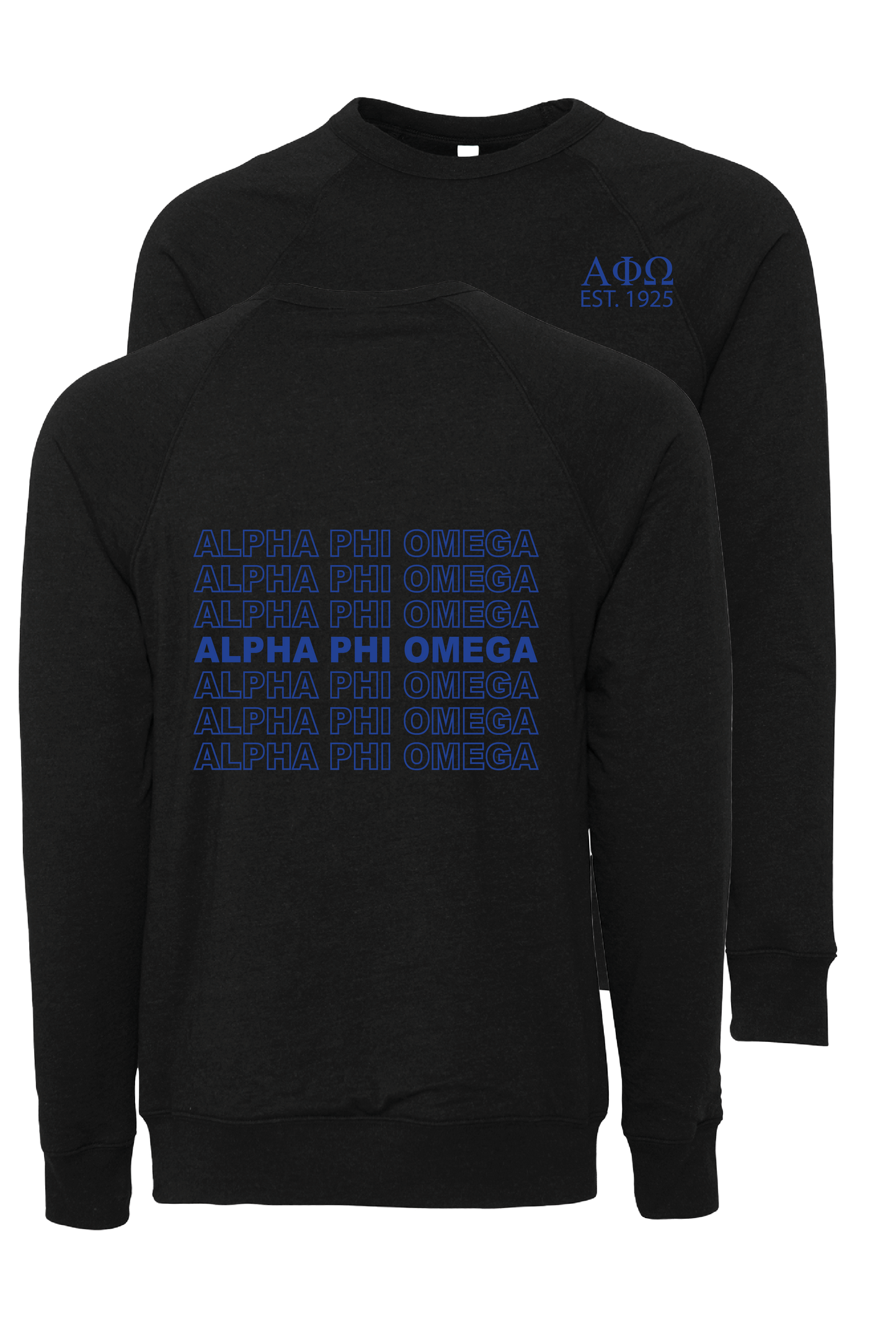 Alpha Phi Omega Repeating Name Crewneck Sweatshirts