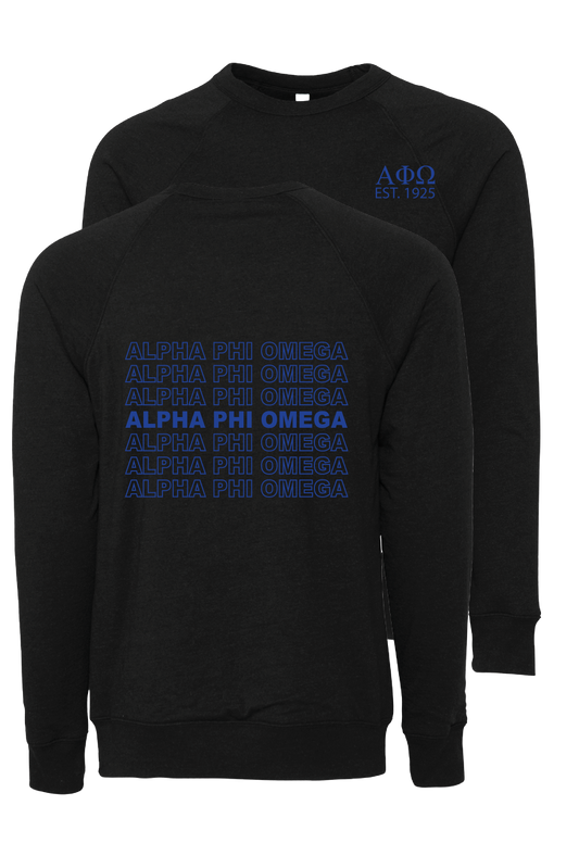 Alpha Phi Omega Repeating Name Crewneck Sweatshirts