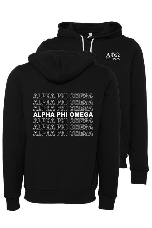 Alpha Phi Omega Repeating Name Hooded Sweatshirts