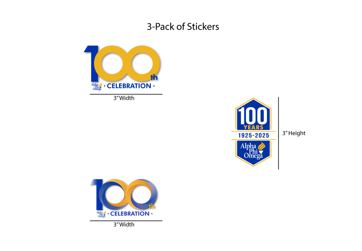 Alpha Phi Omega Centennial Permanent Stickers