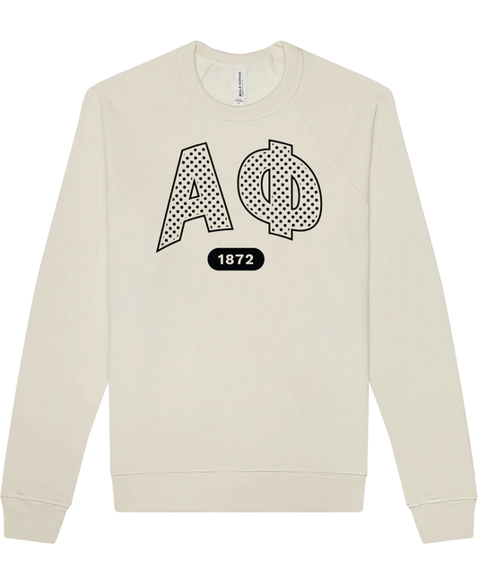Alpha Phi Varsity Polka Dot Crewneck